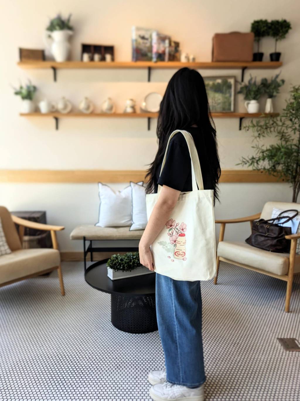 Floral Yakult Tote Bag