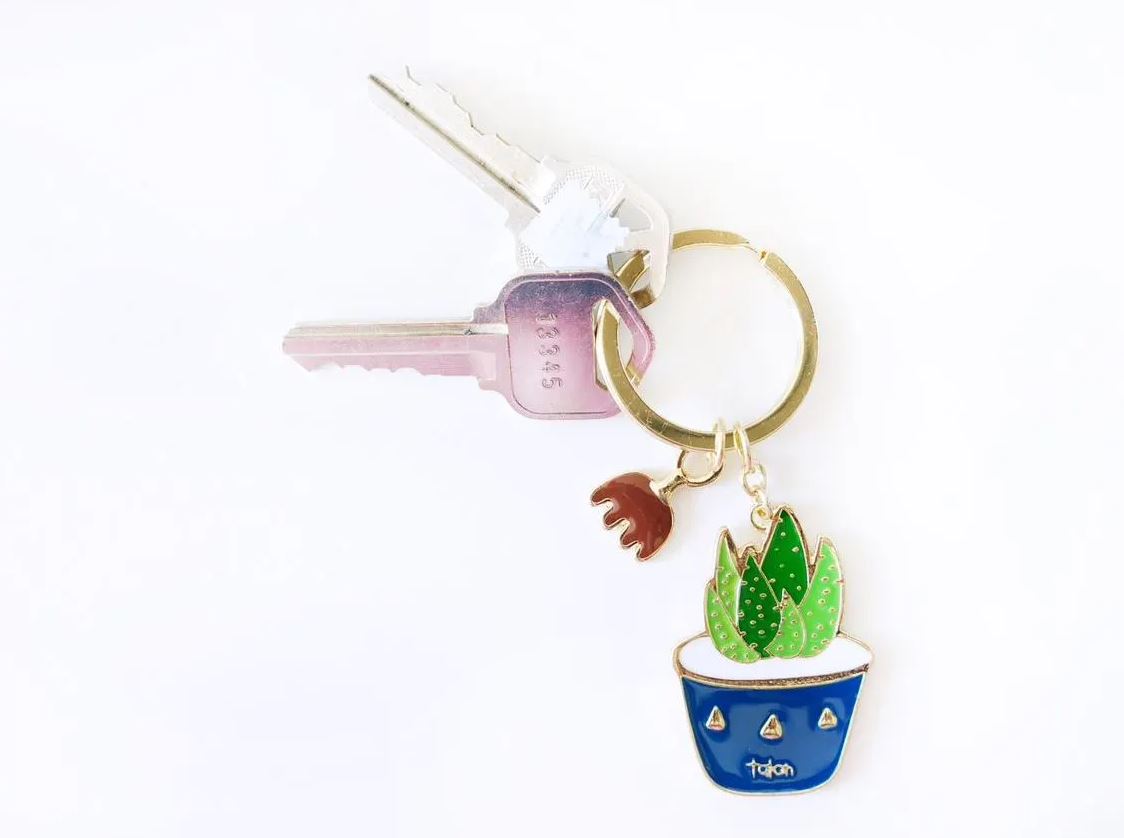 Cactus Enamel Keychain
